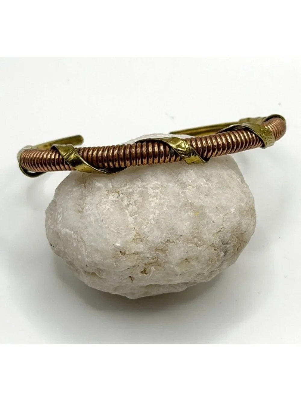 Vintage Copper &‎ Brass Wire Wrapped Cuff Bracelet